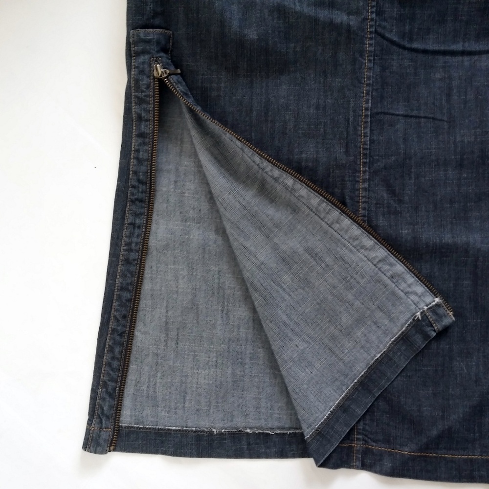 VTG 90s Votre Nom Jeans Maxi Denim Skirt - Picture 7 of 8